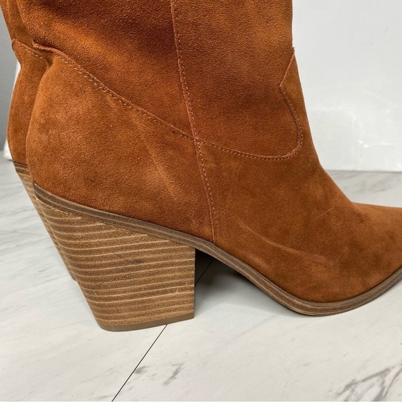 Blondo Wayde Brown Suede Western Bootie 10 - Picture 12 of 14